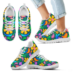 Yellow Green Flowers Sneakers