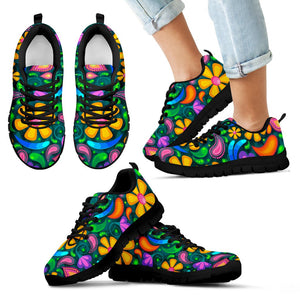 Yellow Green Flowers Sneakers