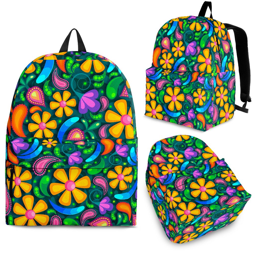 Yellow Green Flowers Backpack