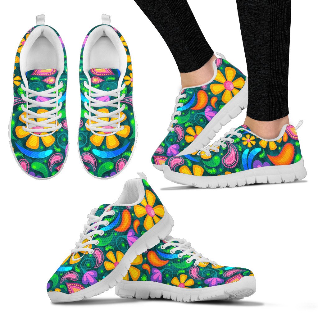 Yellow Green Flowers Sneakers