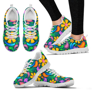 Yellow Green Flowers Sneakers