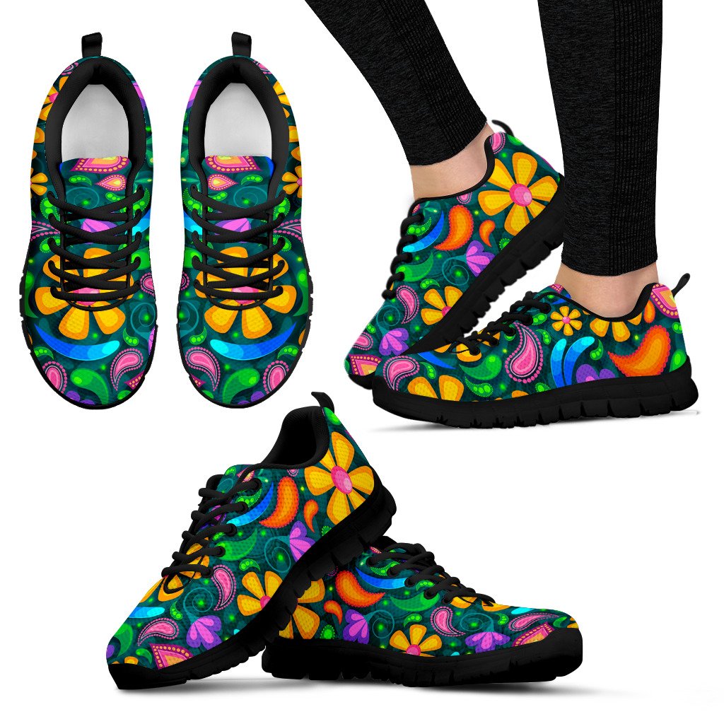 Yellow Green Flowers Sneakers