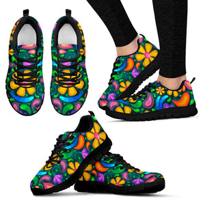 Yellow Green Flowers Sneakers