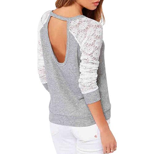 Grey Long Sleeve Lace