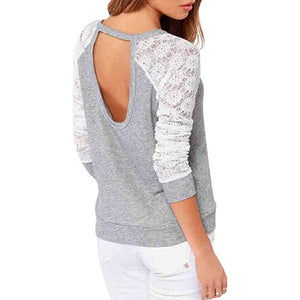 Grey Long Sleeve Lace