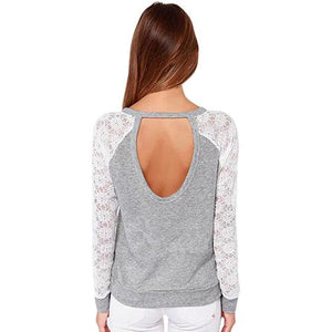 Grey Long Sleeve Lace