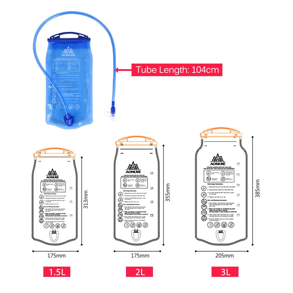 1.5L/2L/3L Outdoor Sport Foldable TPU Water Bag Hydration Water Bladder