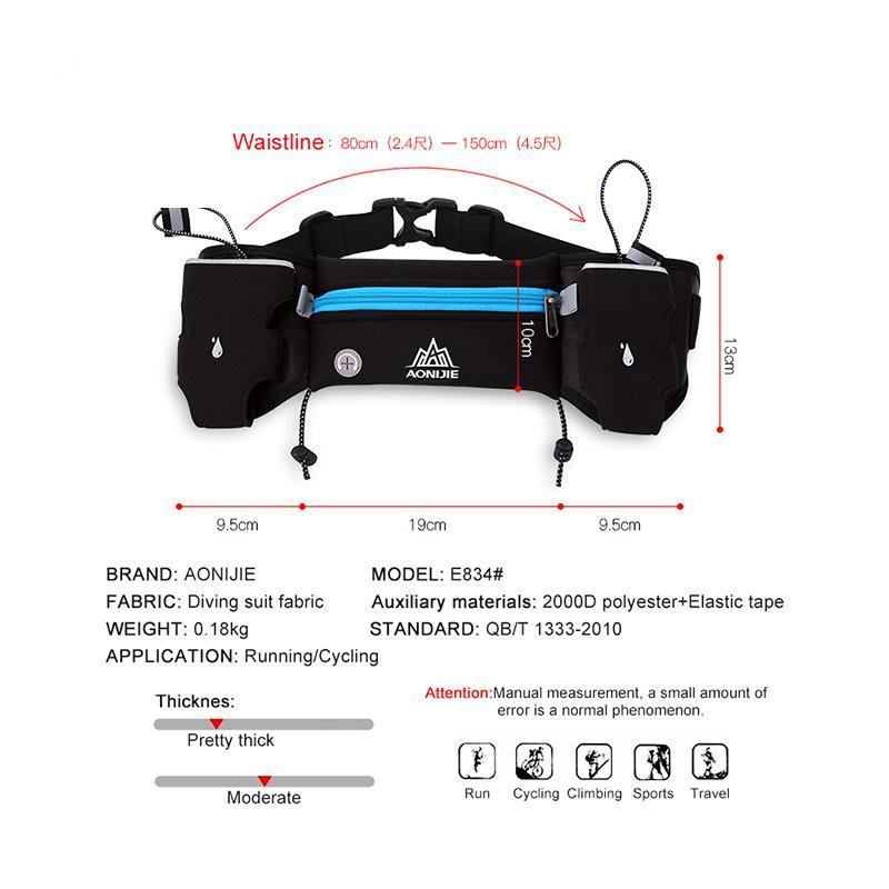 Running Belt Bag With Water Bottles