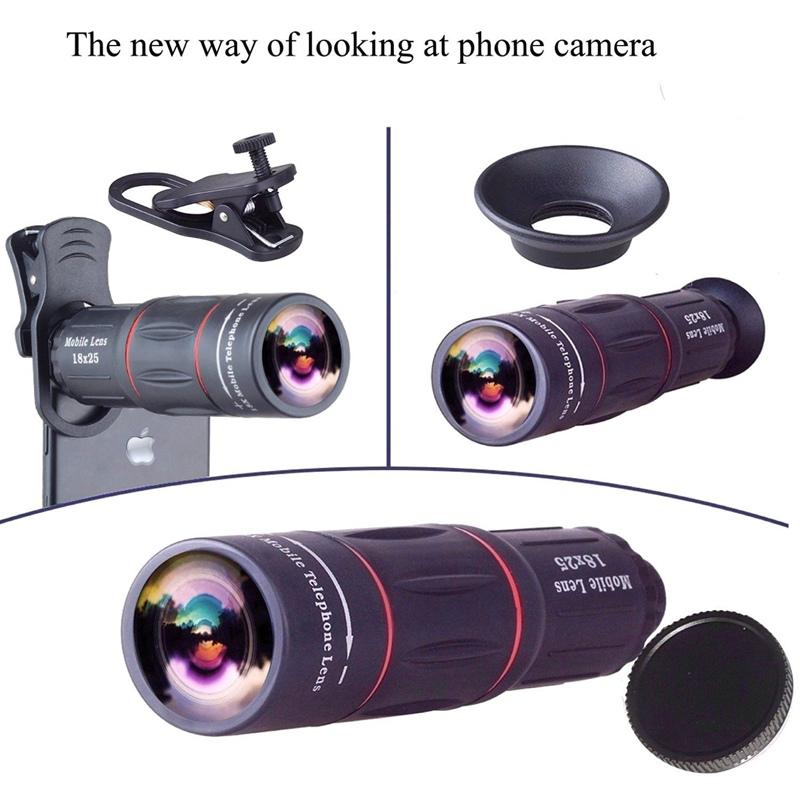 APEXEL Universal 18x25 Monocular Zoom HD Optical Cell Phone Lens Observing Survey 18X telephoto lens with tripod for Smartphone