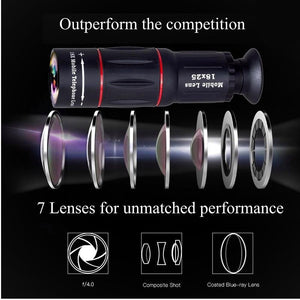 APEXEL Universal 18x25 Monocular Zoom HD Optical Cell Phone Lens Observing Survey 18X telephoto lens with tripod for Smartphone