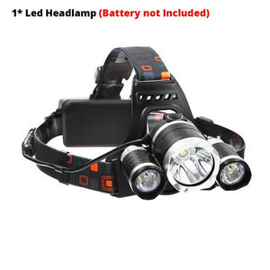 Rechargeable Headlight 13000Lm xm-T6 3 Led