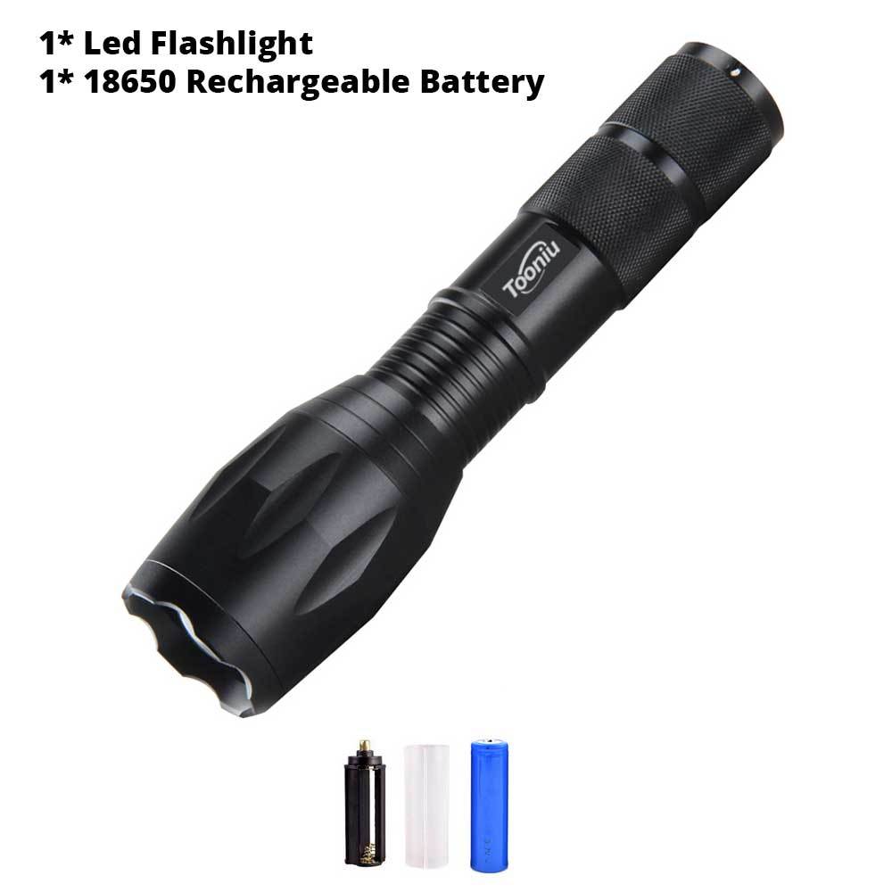 XM-L T6 LED Flashlight 5 Modes 4000 Lumens Battery + Charger + Clip