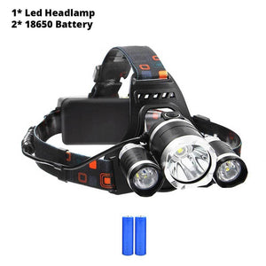 Rechargeable Headlight 13000Lm xm-T6 3 Led