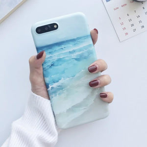 Blue Waves beach painted case for iPhone