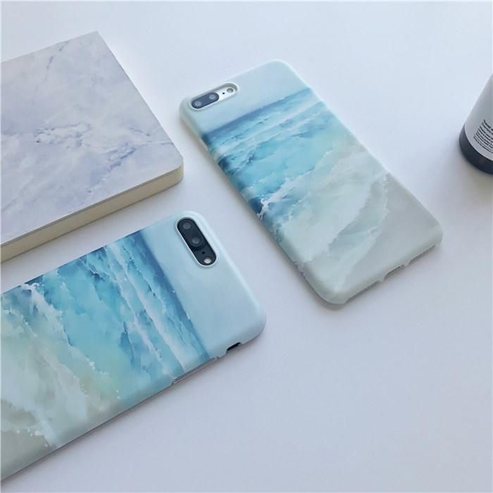 Blue Waves beach painted case for iPhone