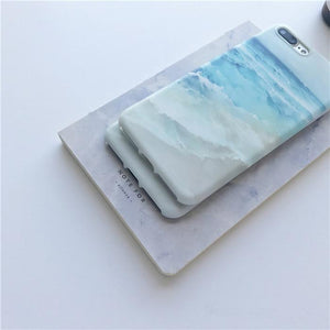 Blue Waves beach painted case for iPhone