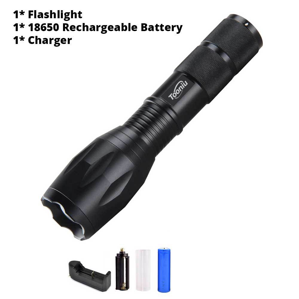 XM-L T6 LED Flashlight 5 Modes 4000 Lumens Battery + Charger + Clip