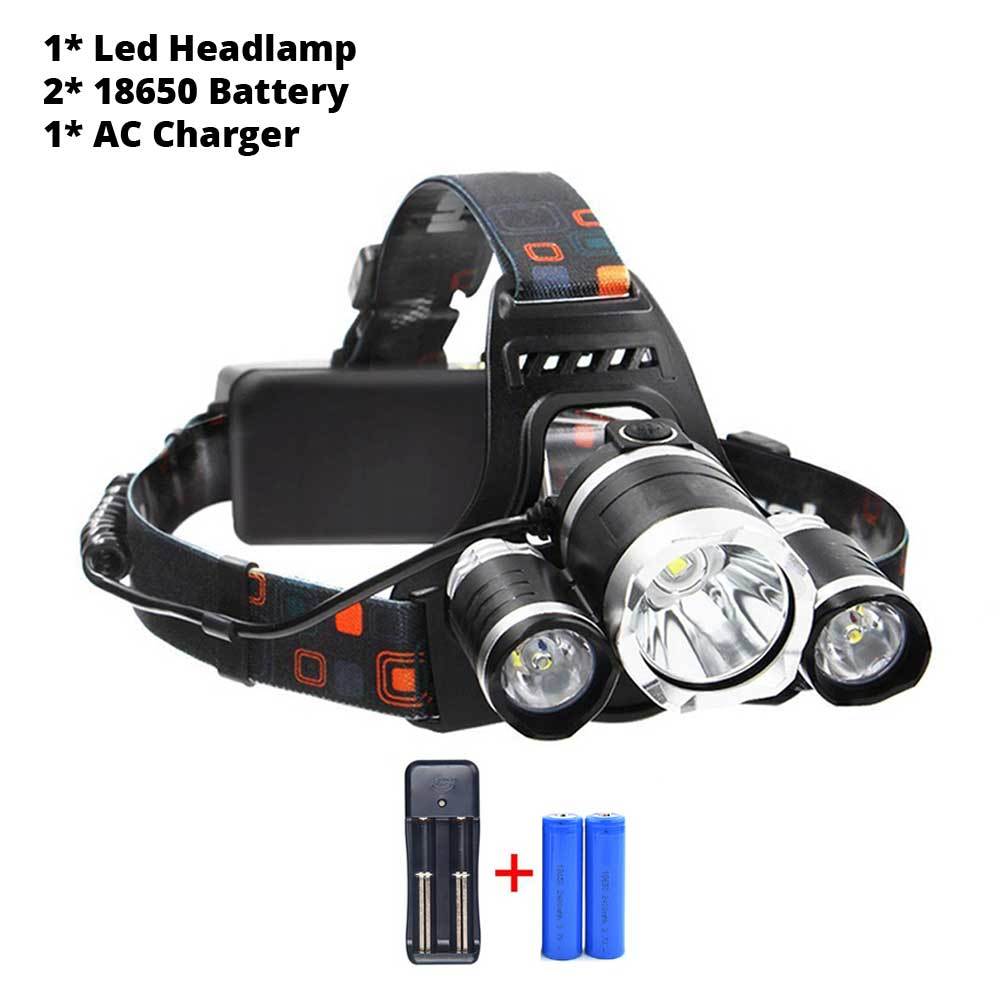 Rechargeable Headlight 13000Lm xm-T6 3 Led
