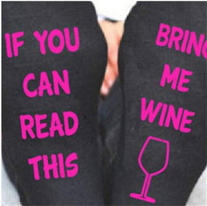 Custom wine socks If You can read this Bring Me a Glass of Wine Socks autumn spring fall 2018 new arrival
