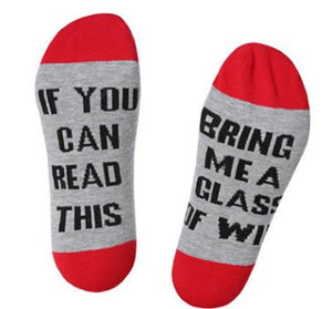 Custom wine socks If You can read this Bring Me a Glass of Wine Socks autumn spring fall 2018 new arrival