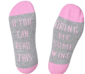 Custom wine socks If You can read this Bring Me a Glass of Wine Socks autumn spring fall 2018 new arrival