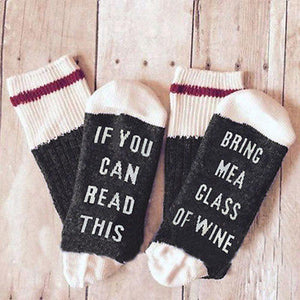 Custom wine socks If You can read this Bring Me a Glass of Wine Socks autumn spring fall 2018 new arrival