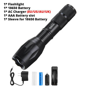 XM-L T6 LED Flashlight 5 Modes 4000 Lumens Battery + Charger + Clip
