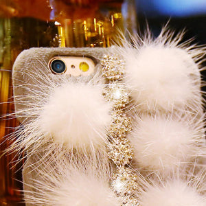 Plush Furry Diamond iPhone Case