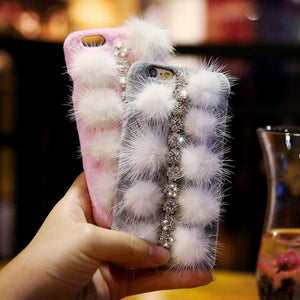 Plush Furry Diamond iPhone Case