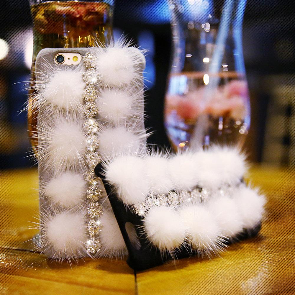 Plush Furry Diamond iPhone Case