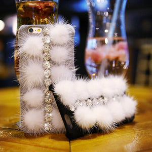 Plush Furry Diamond iPhone Case