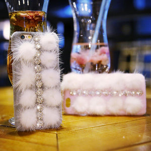 Plush Furry Diamond iPhone Case
