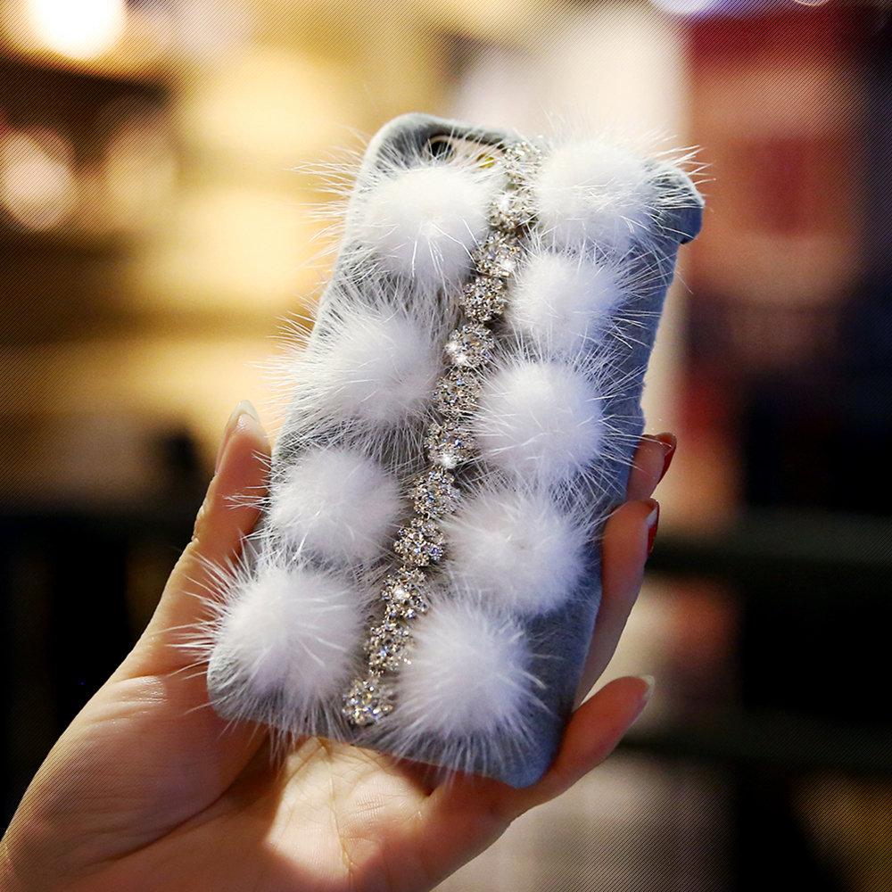 Plush Furry Diamond iPhone Case