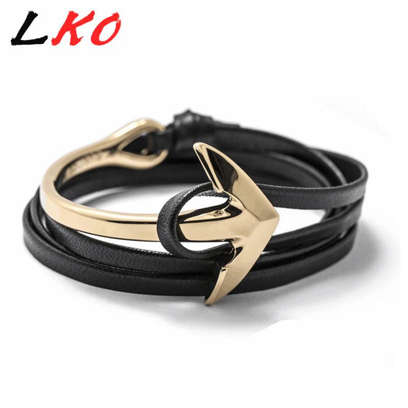 Anchors Aweigh Leather Bracelet