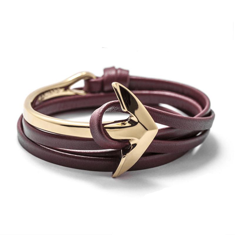 Anchors Aweigh Leather Bracelet