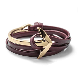 Anchors Aweigh Leather Bracelet