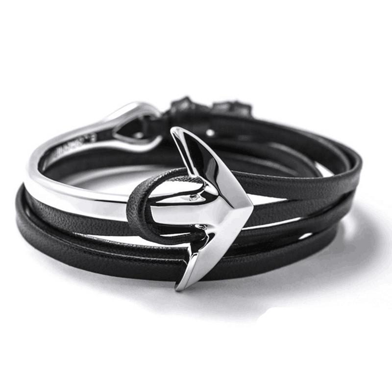 Anchors Aweigh Leather Bracelet