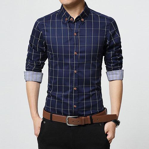 Slim Fit Men Long Sleeve Shirt