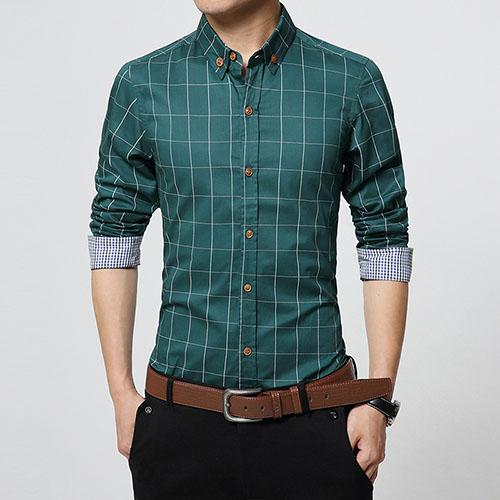 Slim Fit Men Long Sleeve Shirt