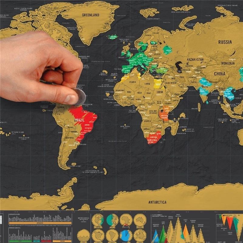 WORLD SCRATCH-OFF TRAVEL MAP