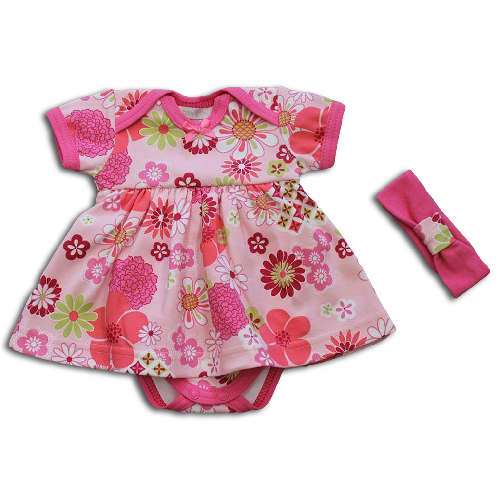 Retro Flower Onesie Dress Set