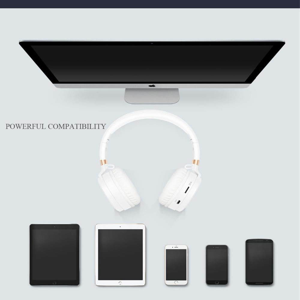 Bluetooth Headphones Over Ear, Wireless Headset, Foldable, Soft Memory Earmuffs