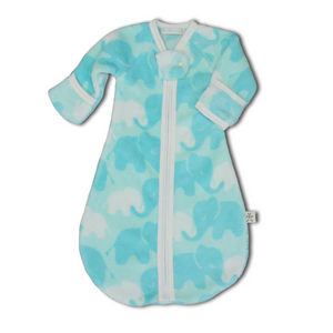 Turquoise Elephants Plush Sleep Sack