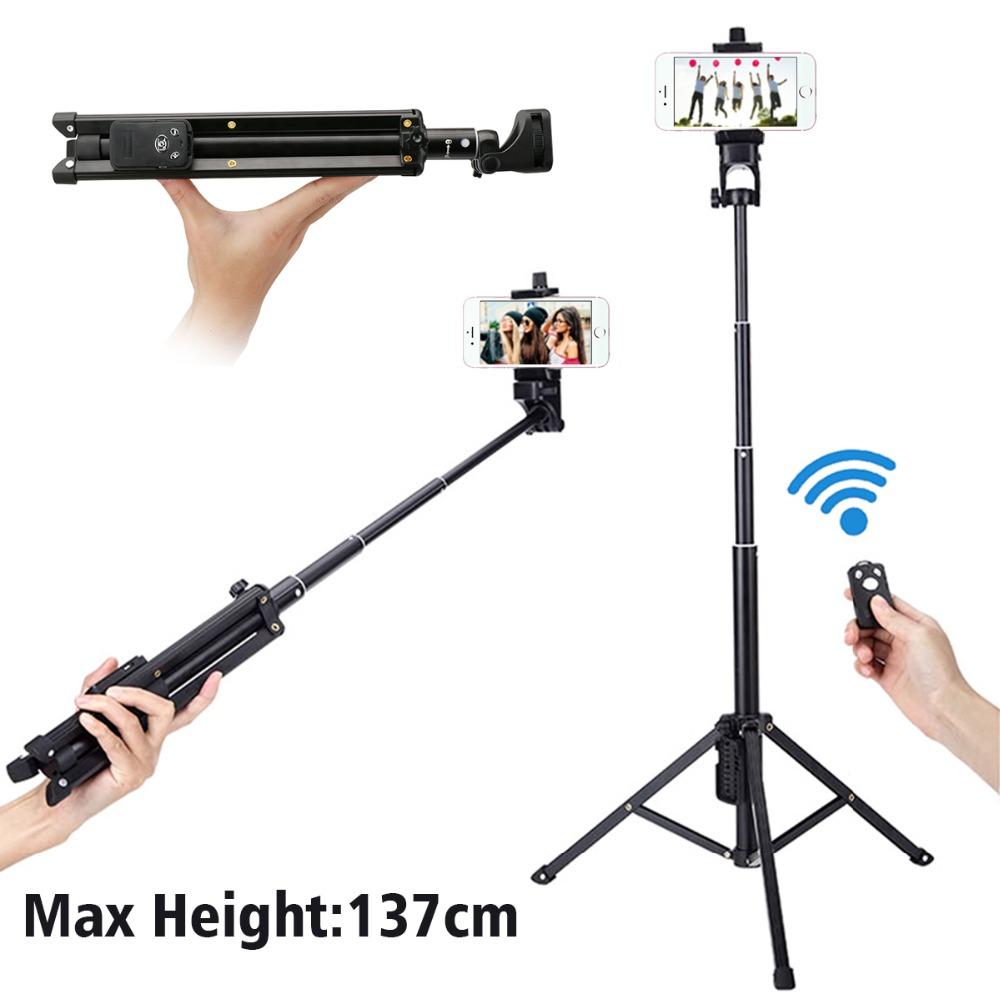 Ulanzi 54 inch 3 in 1 Yunteng Selfie Stick Tripod Stand Super Lightweight Mini Bluetooth Remote Monopod For Iphone7 6 Samsung