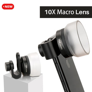 Ulanzi Professional 10x Macro Lens Universal Aluminum Clip-on Cell Phone Camera Lens for iPad iPhone X 8 7 6s Plus Smartphone