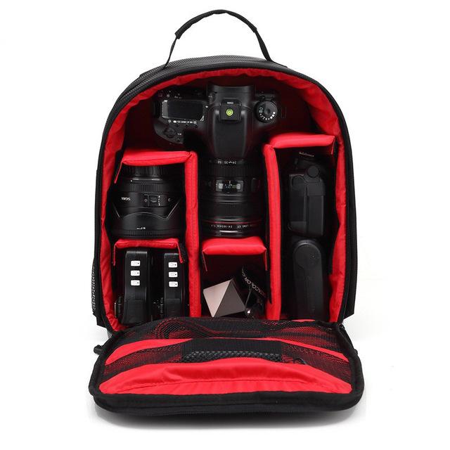 Upgrade Waterproof multi-functional Digital DSLR Camera Video Bag w/ Rain Cover Small SLR Camera Bag PE Padded for Photographer
