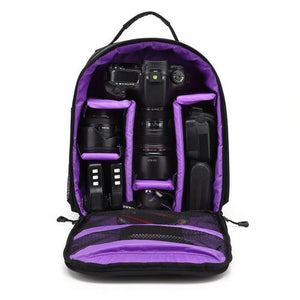 Upgrade Waterproof multi-functional Digital DSLR Camera Video Bag w/ Rain Cover Small SLR Camera Bag PE Padded for Photographer
