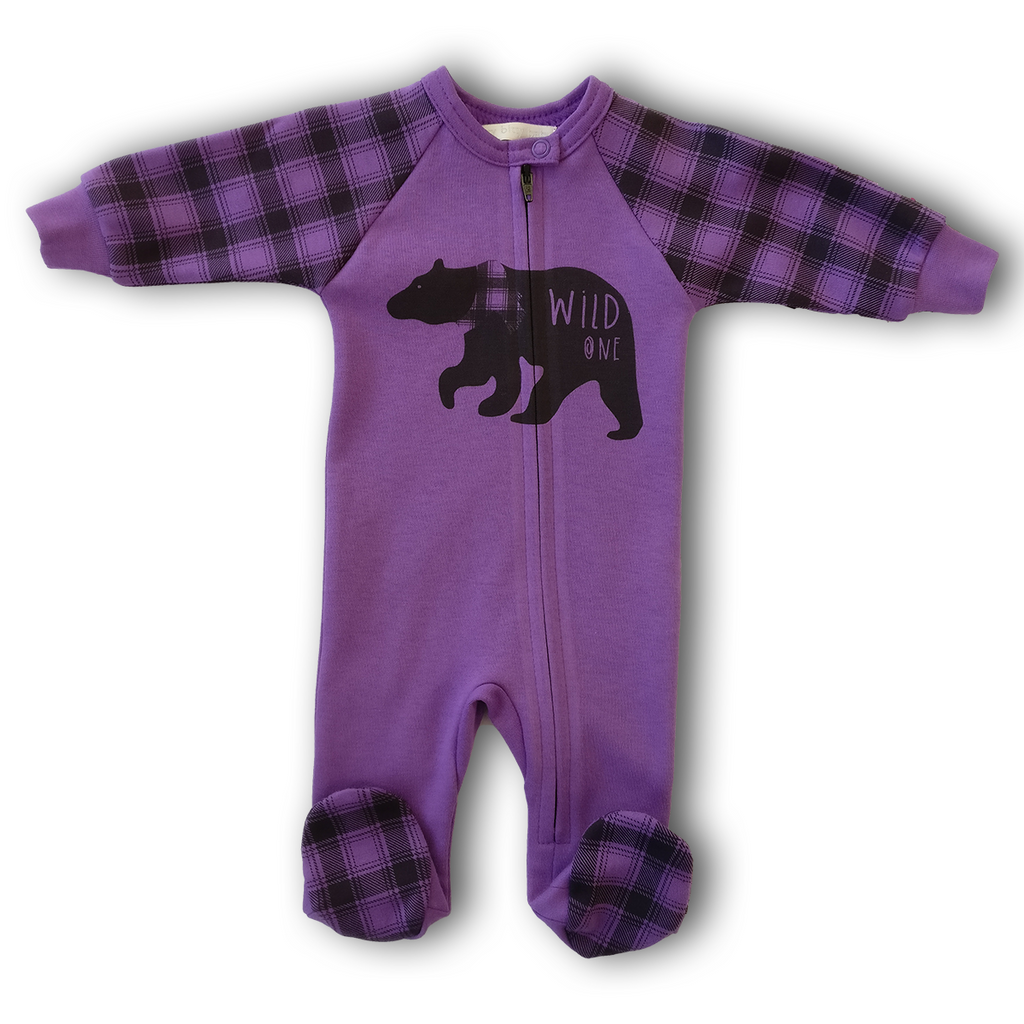 Purple Wild One Footie