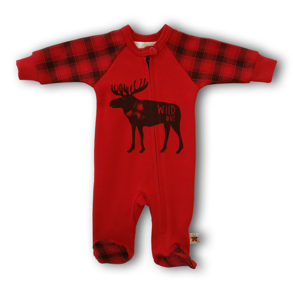Red Wild One Footie