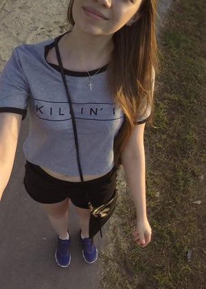 ZSIIBO BTS Killin It Fashion Women T shirt Tops Harajuku Tee White Black Short Sleeve tshirts Casual Night Club Clothing